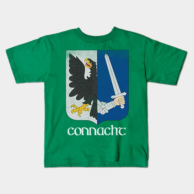 Connacht  / Irish Vintage Style Crest Coat Of Arms Design Kids T-Shirt by feck!